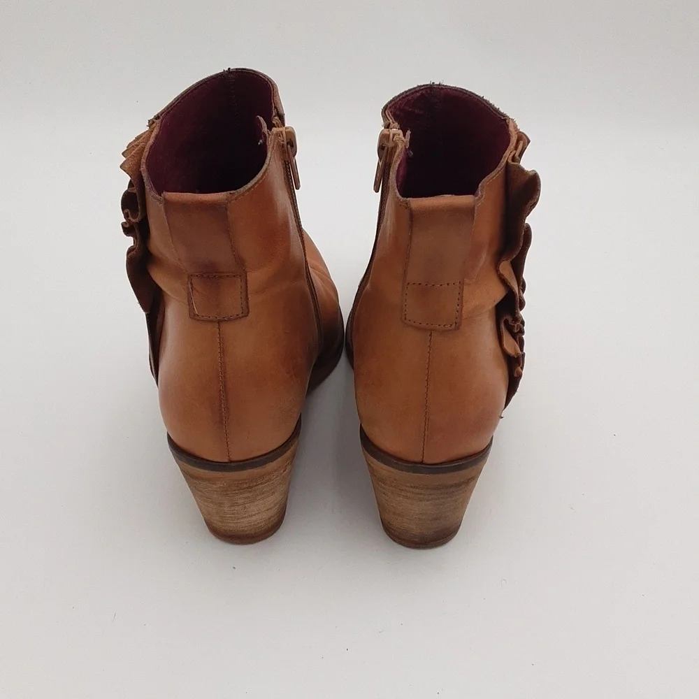 Mala vita ankle boot leather tan women 39 western festival rodeo casual y2k